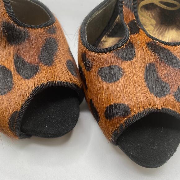Sam‎ Edelman Scarlett Animal Print Calf Hair Spiky Stiletto Peep Toe 5.5 - Picture 7 of 7